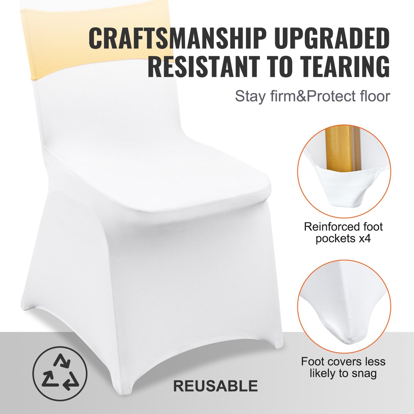 AI62 Decor Universal Chair Covers with Sashes