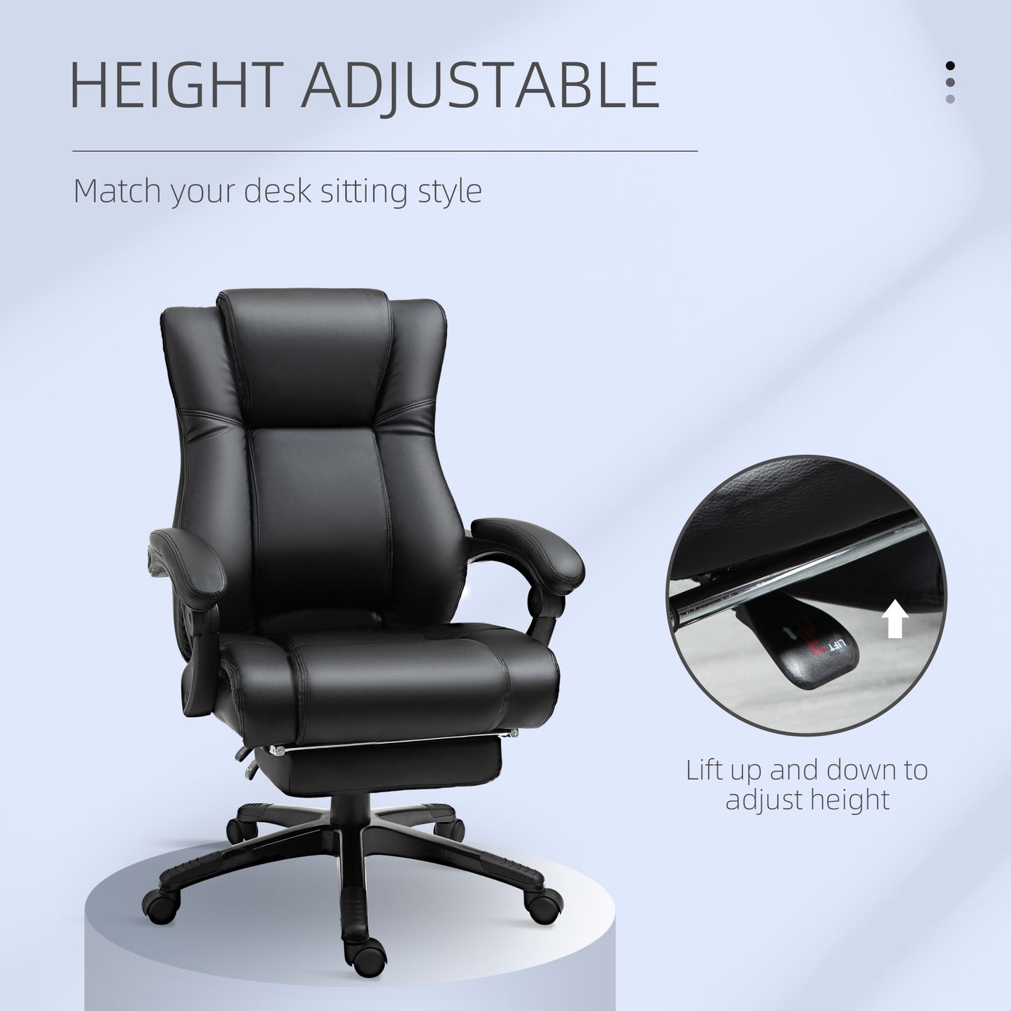 AI62 Decor Vinsetto Executive Office Chair with Footrest