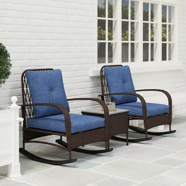 AI62 Decor Rattan Chaise Lounge & Wicker Furniture Set