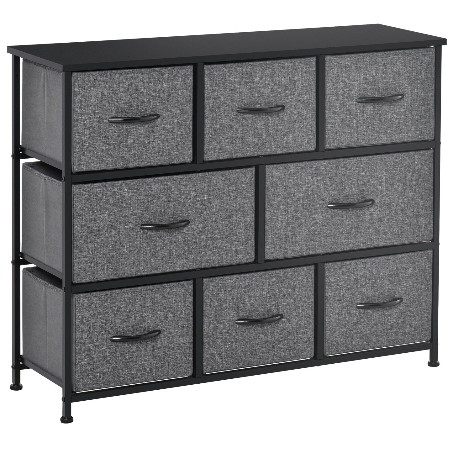 AI62 Decor Dark Grey 3-Tier Fabric Bedroom Dresser