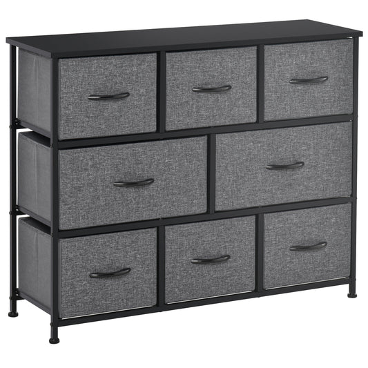 AI62 Decor Dark Grey 3-Tier Fabric Bedroom Dresser