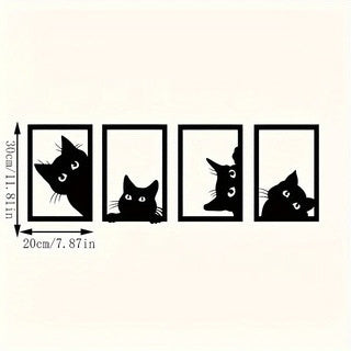 AI62 Decor Black Cat Metal Wall Art for Home Decor