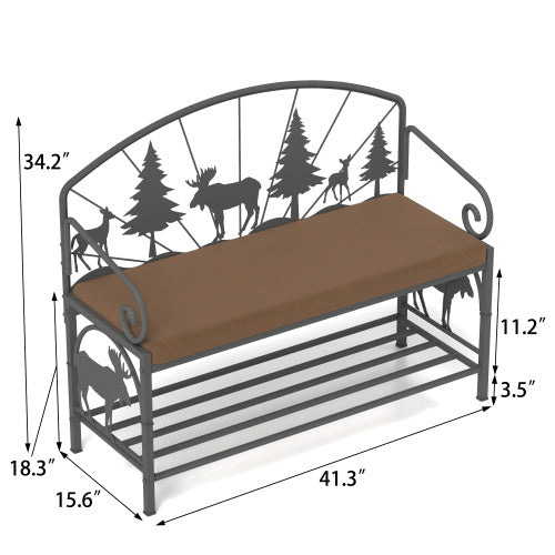 AI62 Decor Rustic Shoe Rack Bench for Entryway & Small Spaces