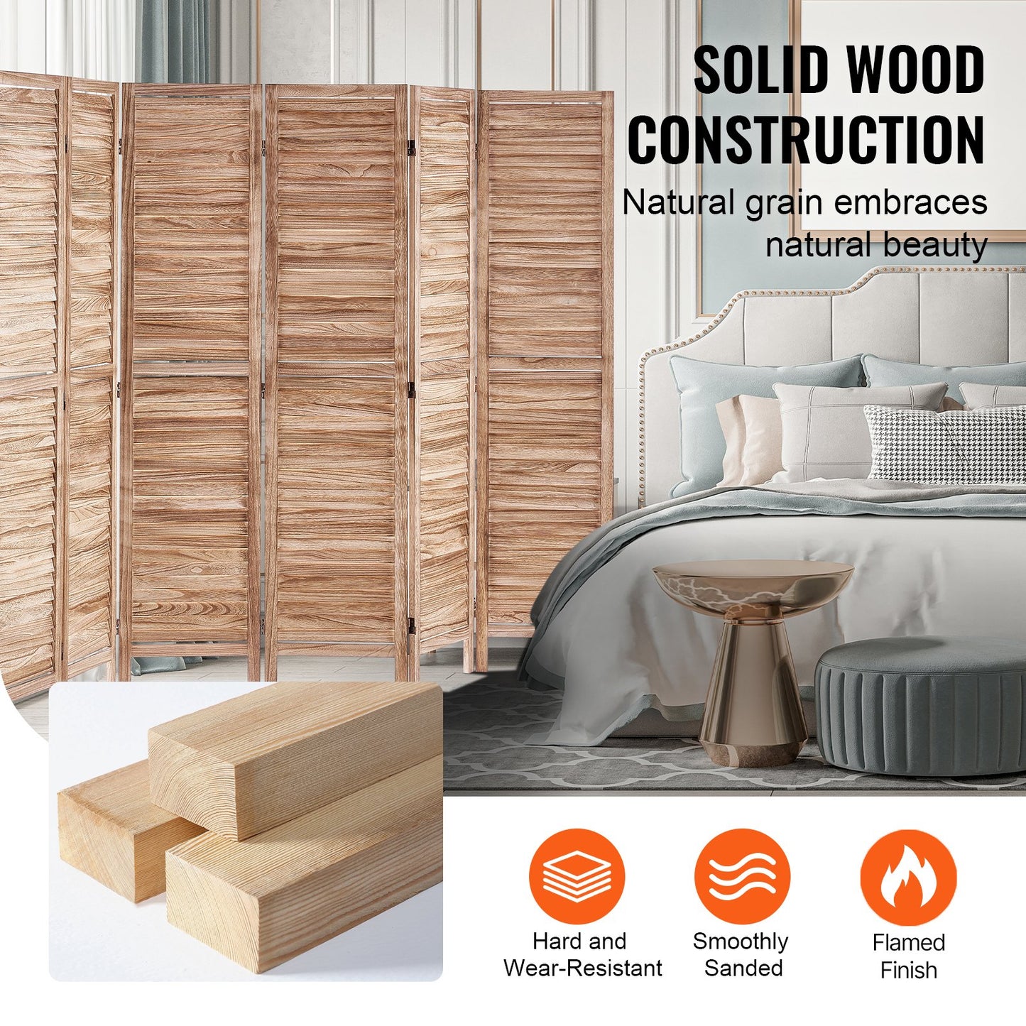AI62 Decor  8-Panel Wood Room Divider