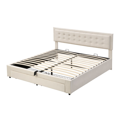 AI62 Decor King Size Upholstered Bed with Storage – 150 x 200 cm