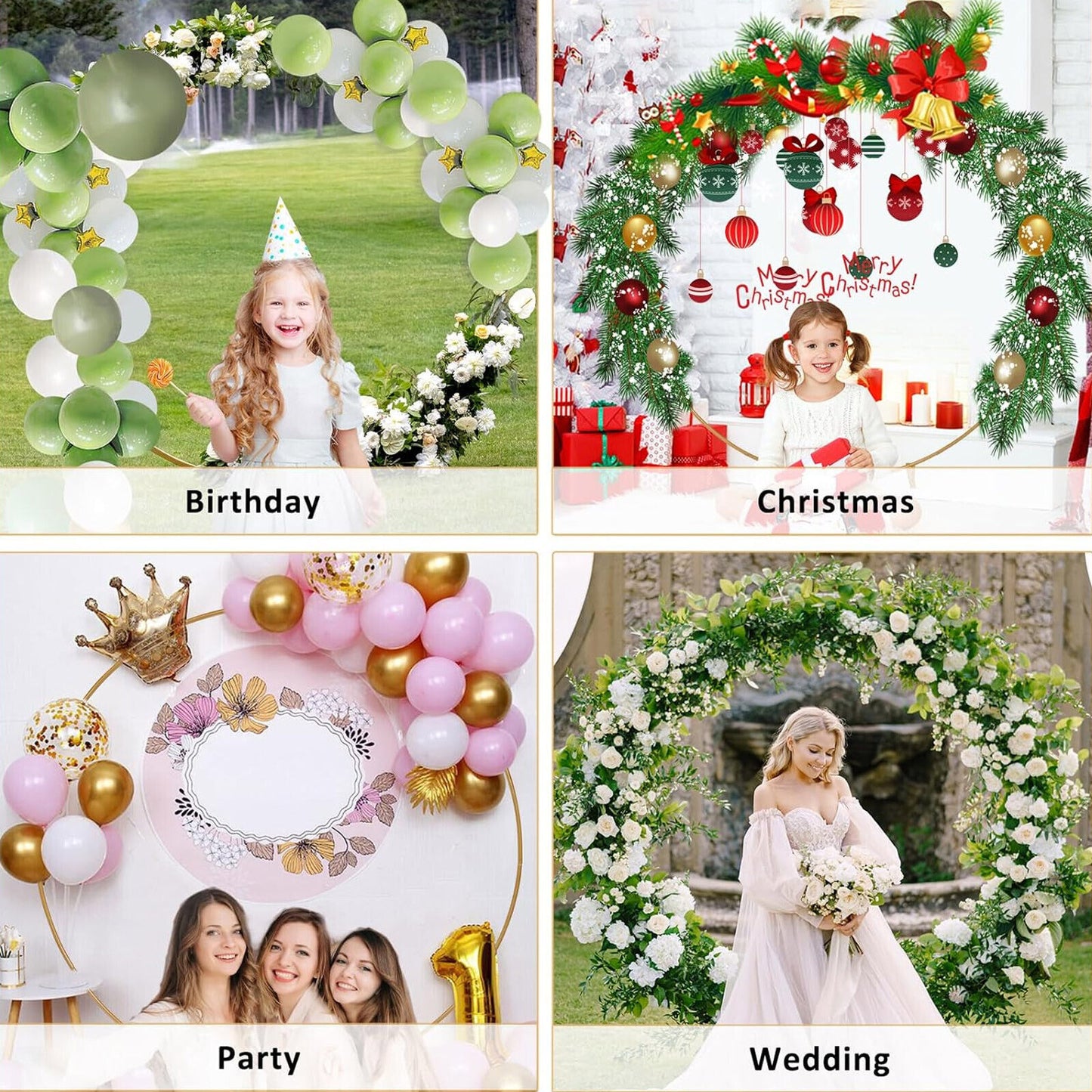 AI62 Decor Gold Hoop Wedding Backdrop Frame 2M