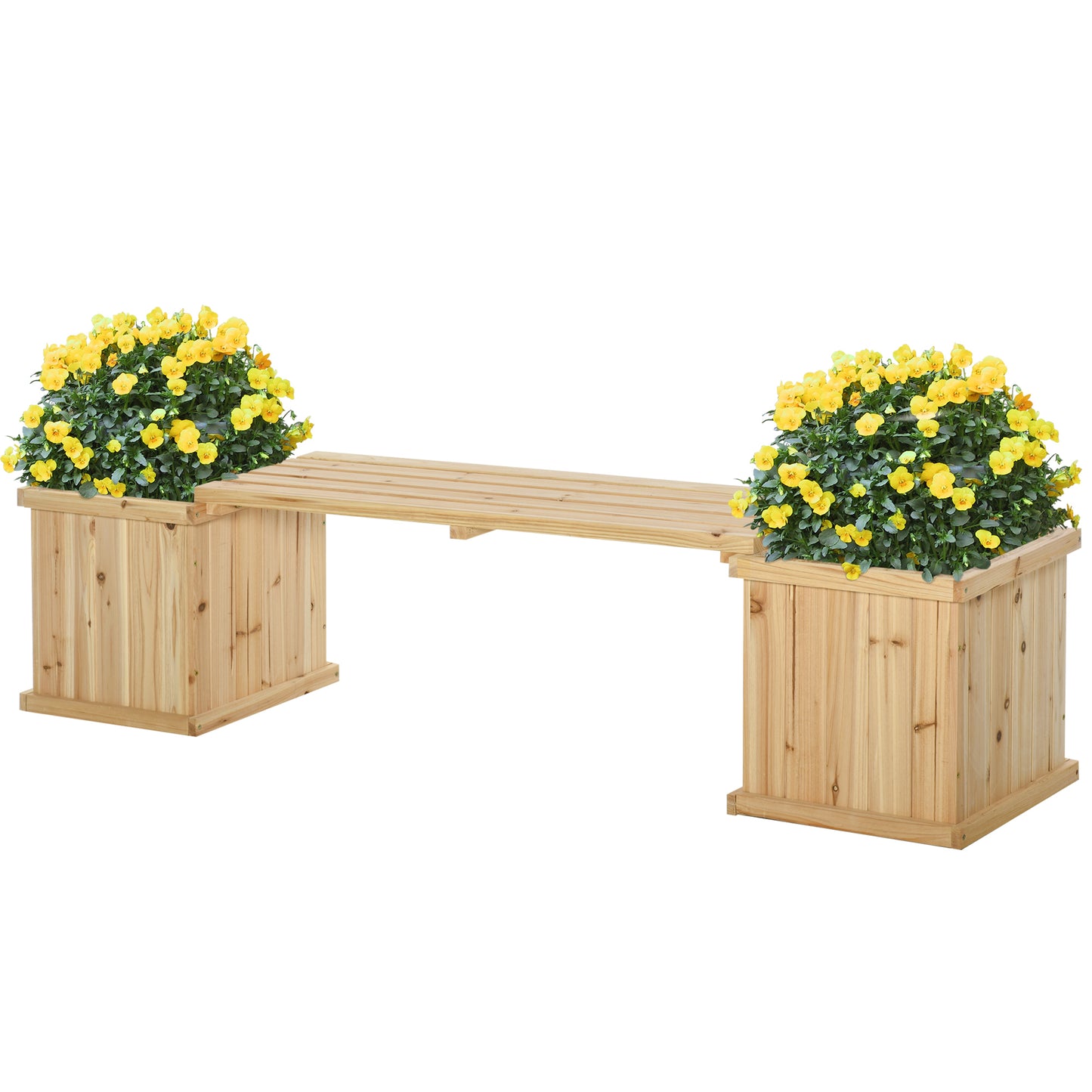 AI62 Decor 37L Wooden Garden Planter & Bench