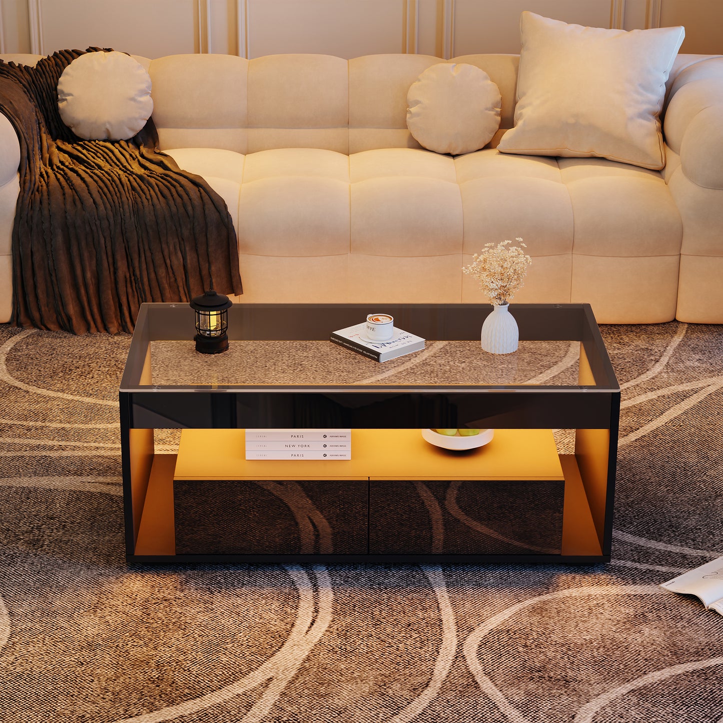 AI62 Decor High Gloss LED Coffee Table