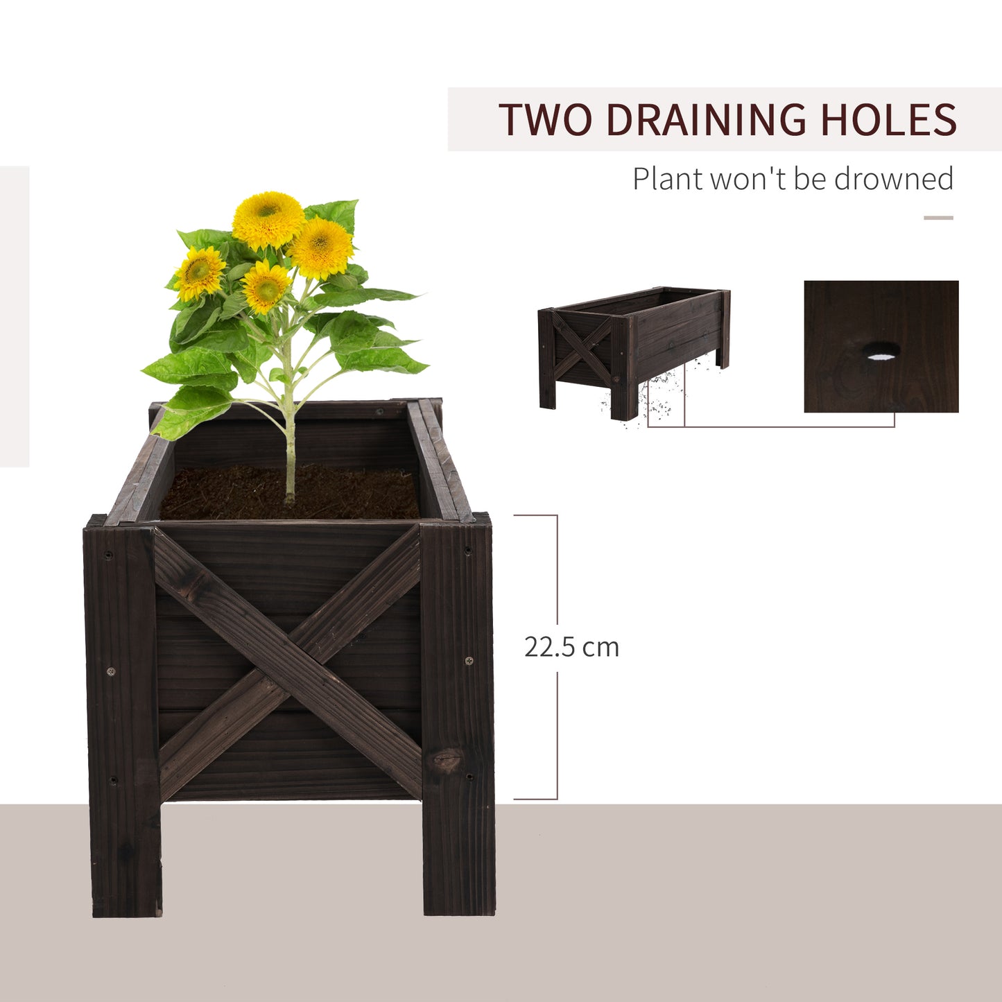 AI62 Decor 58L Raised Garden Planter