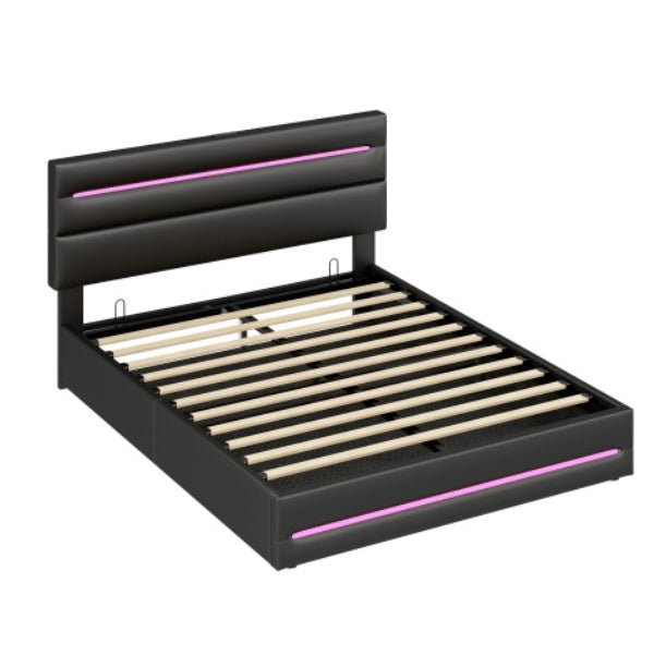 AI62 Decor King Upholstered Bed with LED Lighting