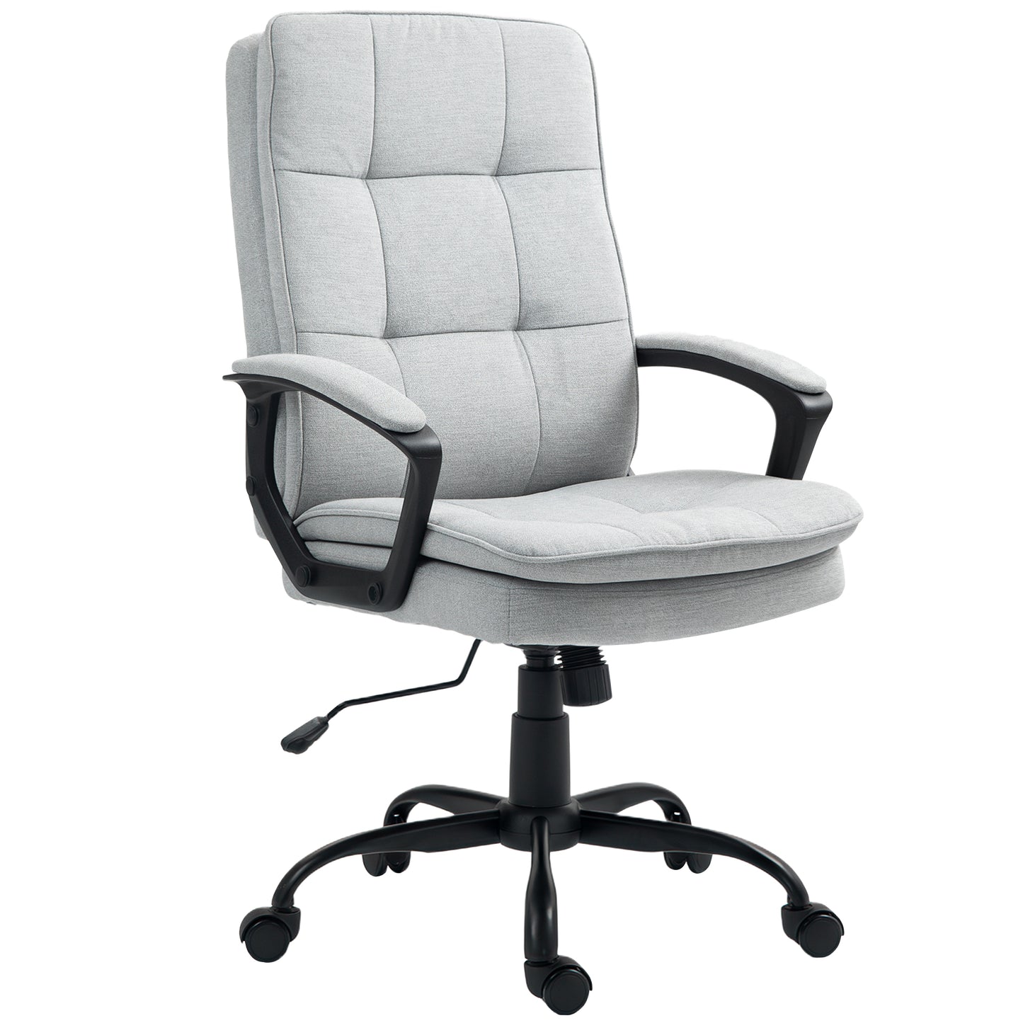 AI62 Decor Linen-Look Double-Padded Office Chair - Grey