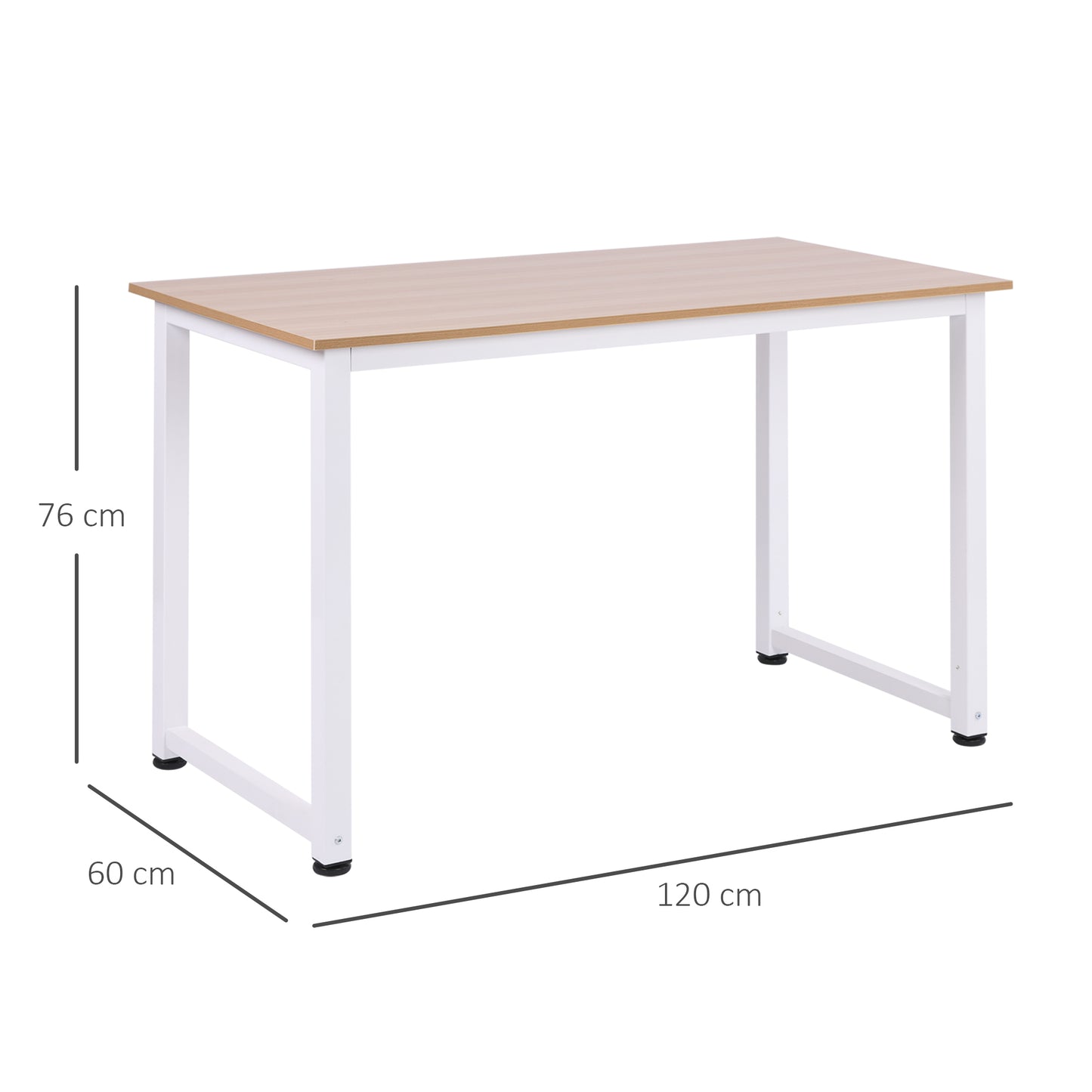 AI62 Decor 120cm Computer Desk with Metal Frame – White