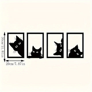 AI62 Decor Black Cat Metal Wall Art for Home Decor