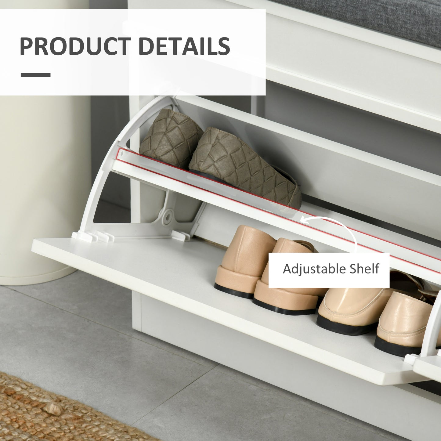 AI62 Decor Shoe Cabinet with Seat Cushion