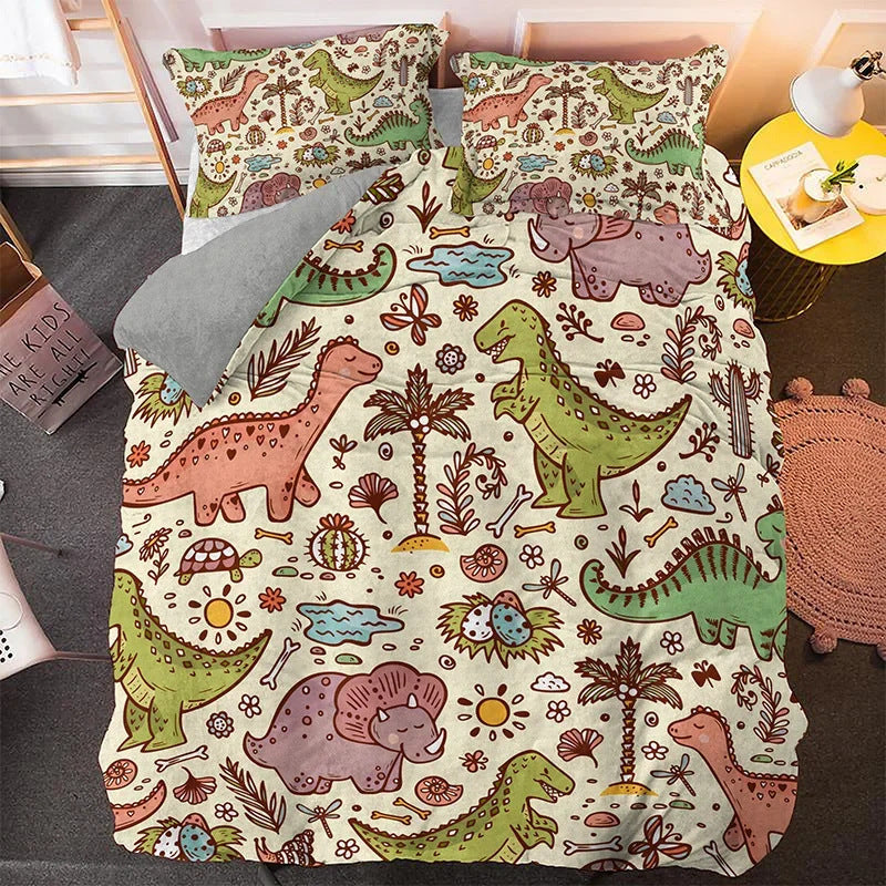 AI62 Decor Children’s Cartoon Printed 3-Piece Bedding Set
