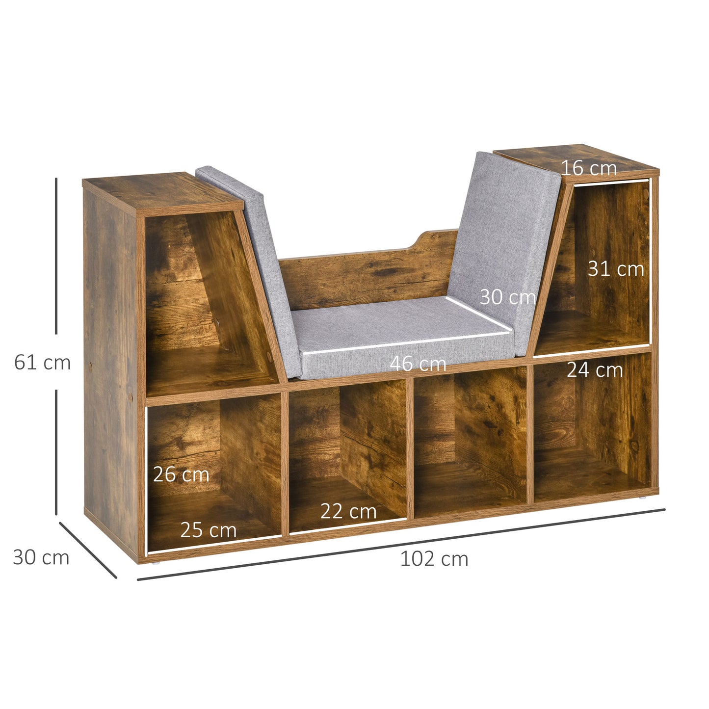 AI62 Decor Cube Bookcase Organizer with Reading Seat