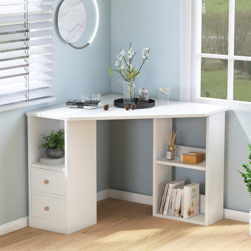 L-Shaped Corner Computer Desk with Storage AI62Decor