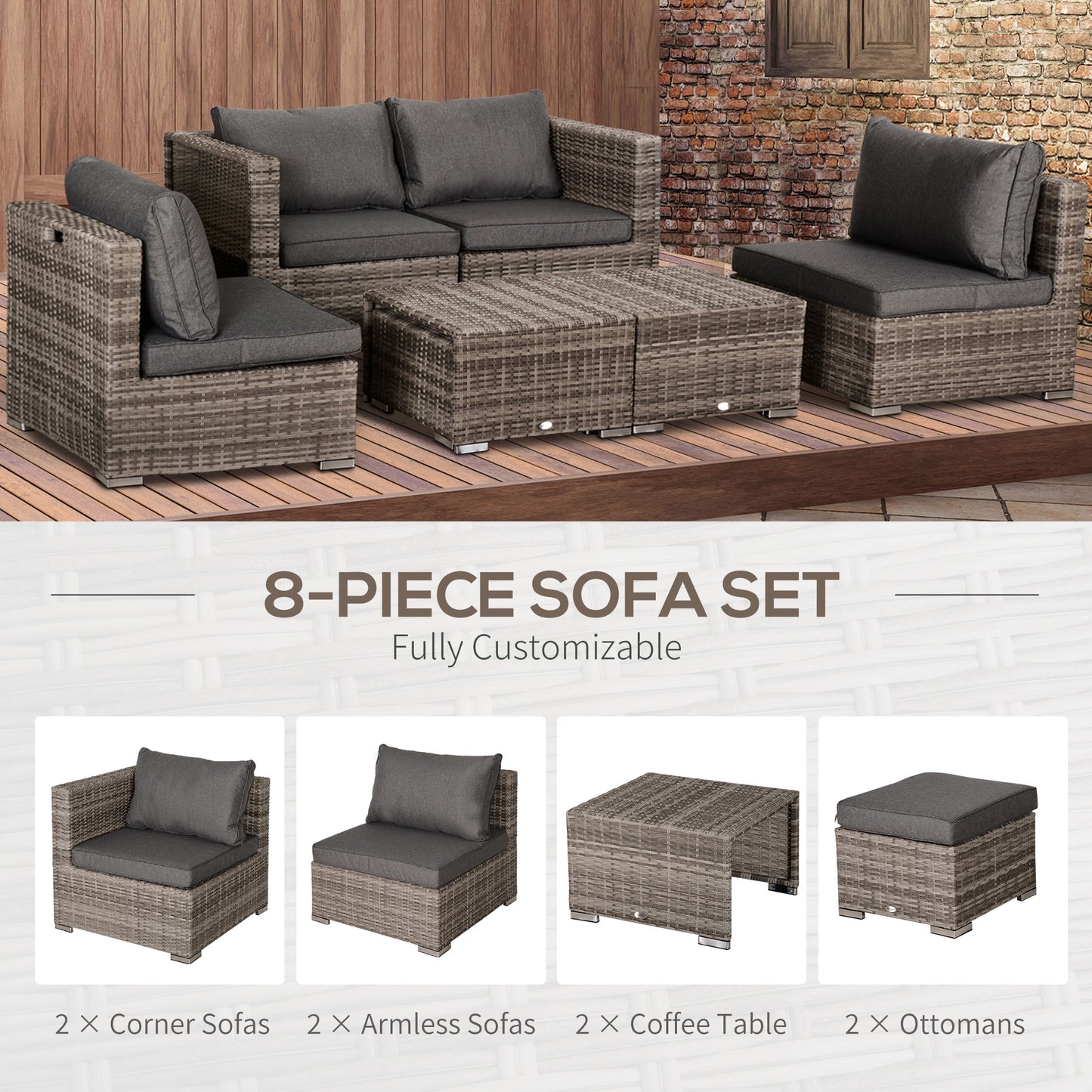 AI62 Decor Rattan Garden Furniture Set