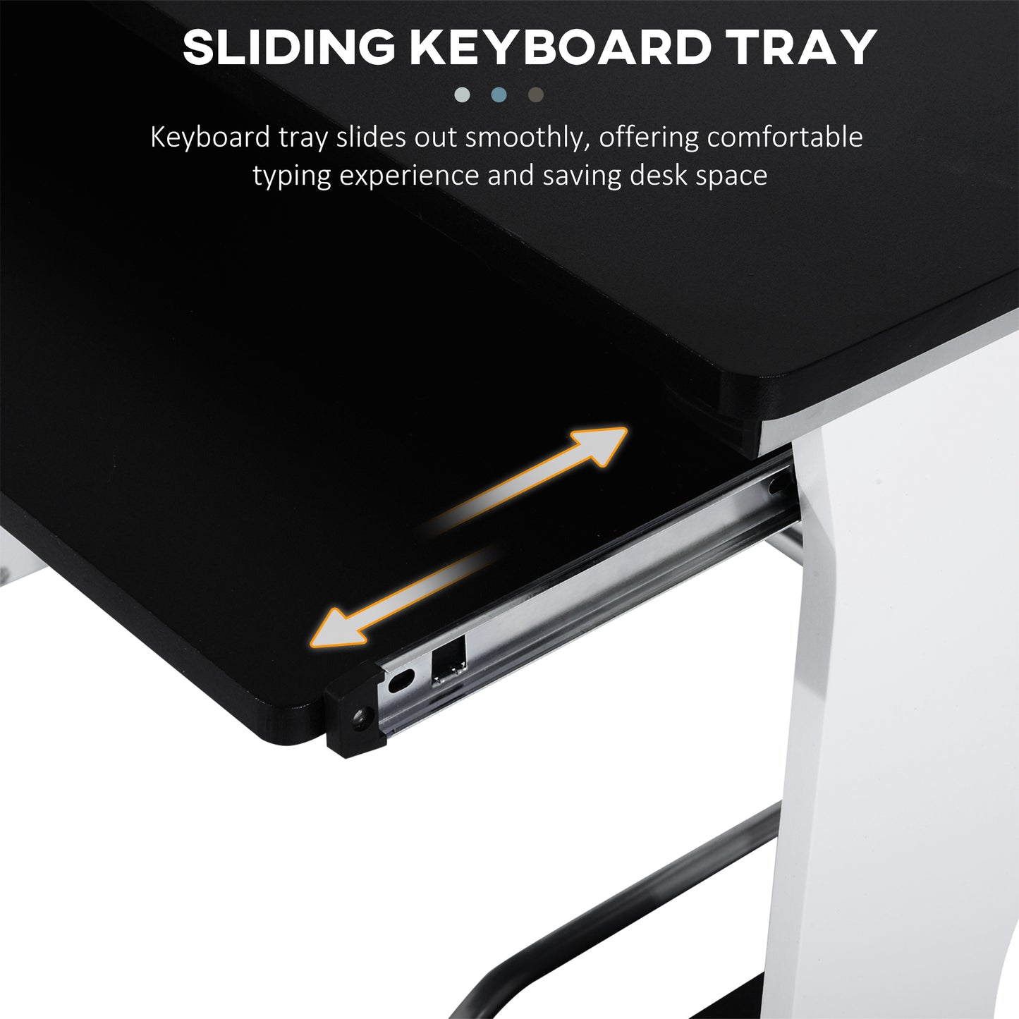 AI62 Decor Black Computer Desk with Drawers & Keyboard Tray – 100x52x75cm