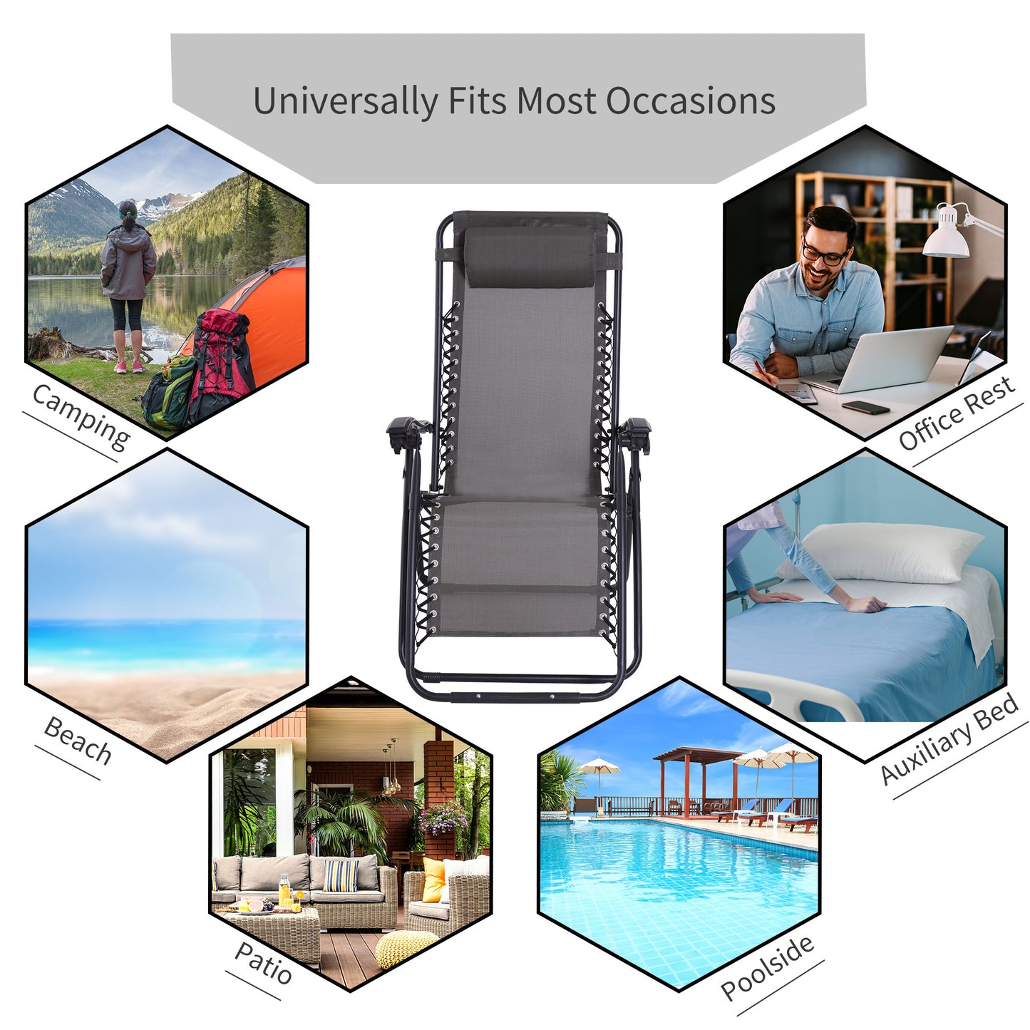AI62 Decor Folding Outdoor Sun Lounger – Metal Frame