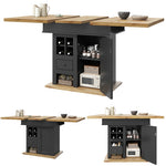 Foldable Telescopic Dining Table with Wine Rack AI62Decor