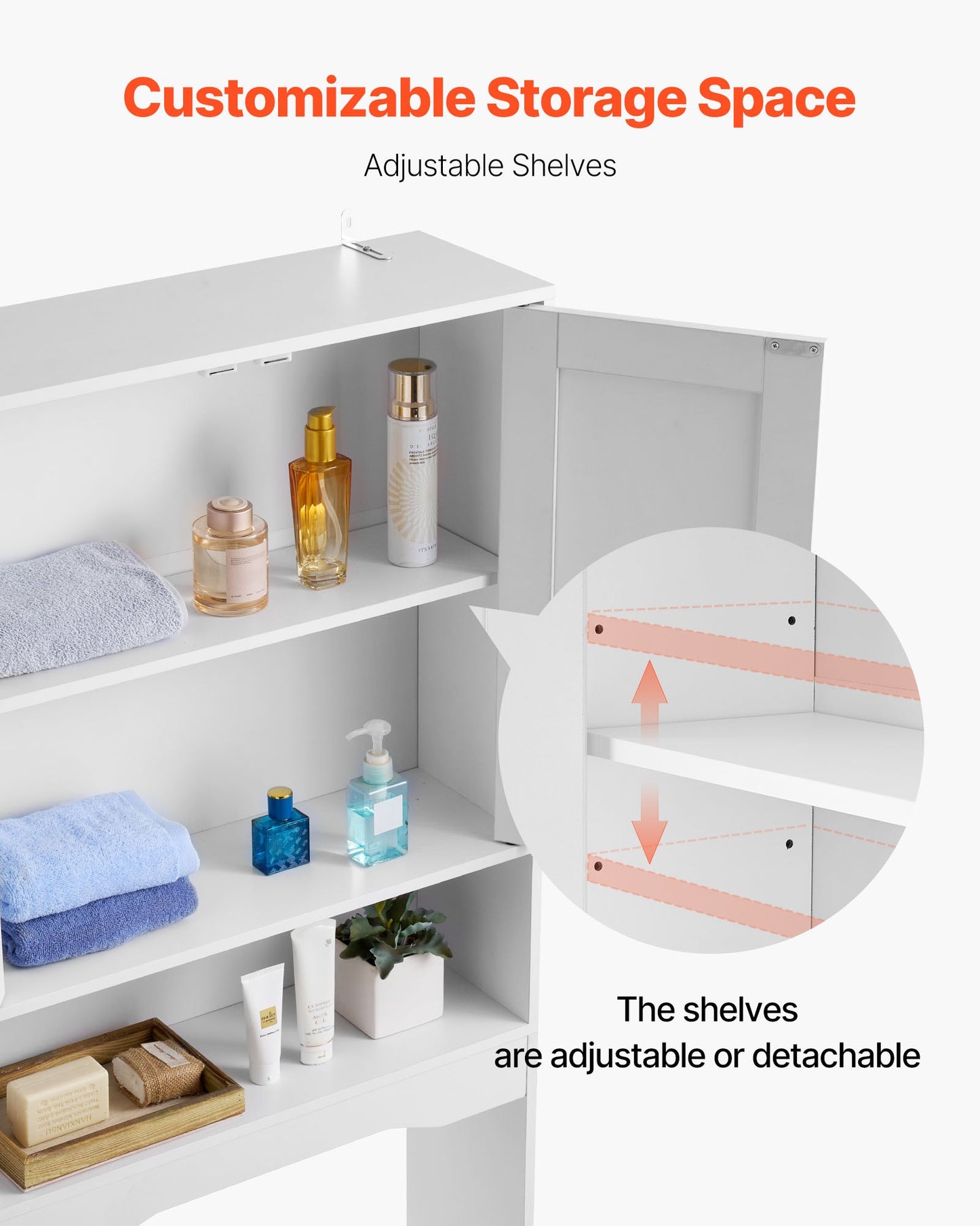 AI62 Decor Space-Saving Toilet Storage Cabinet with Open Shelf