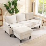 L-Shaped Sectional Sofa with USB & Cup Holders AI62Decor