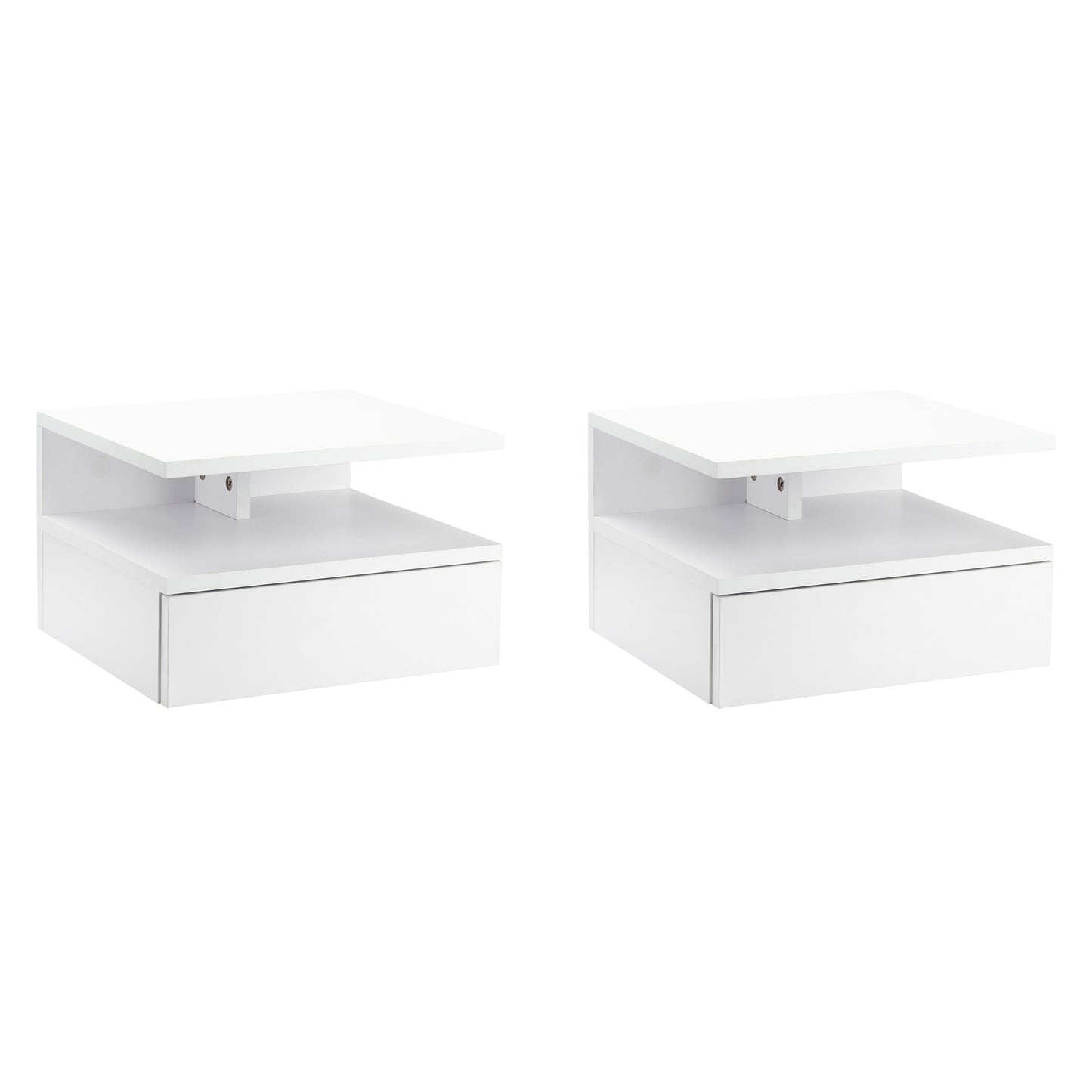 AI62 Decor Set Of Two Floating Bedside Tables - White