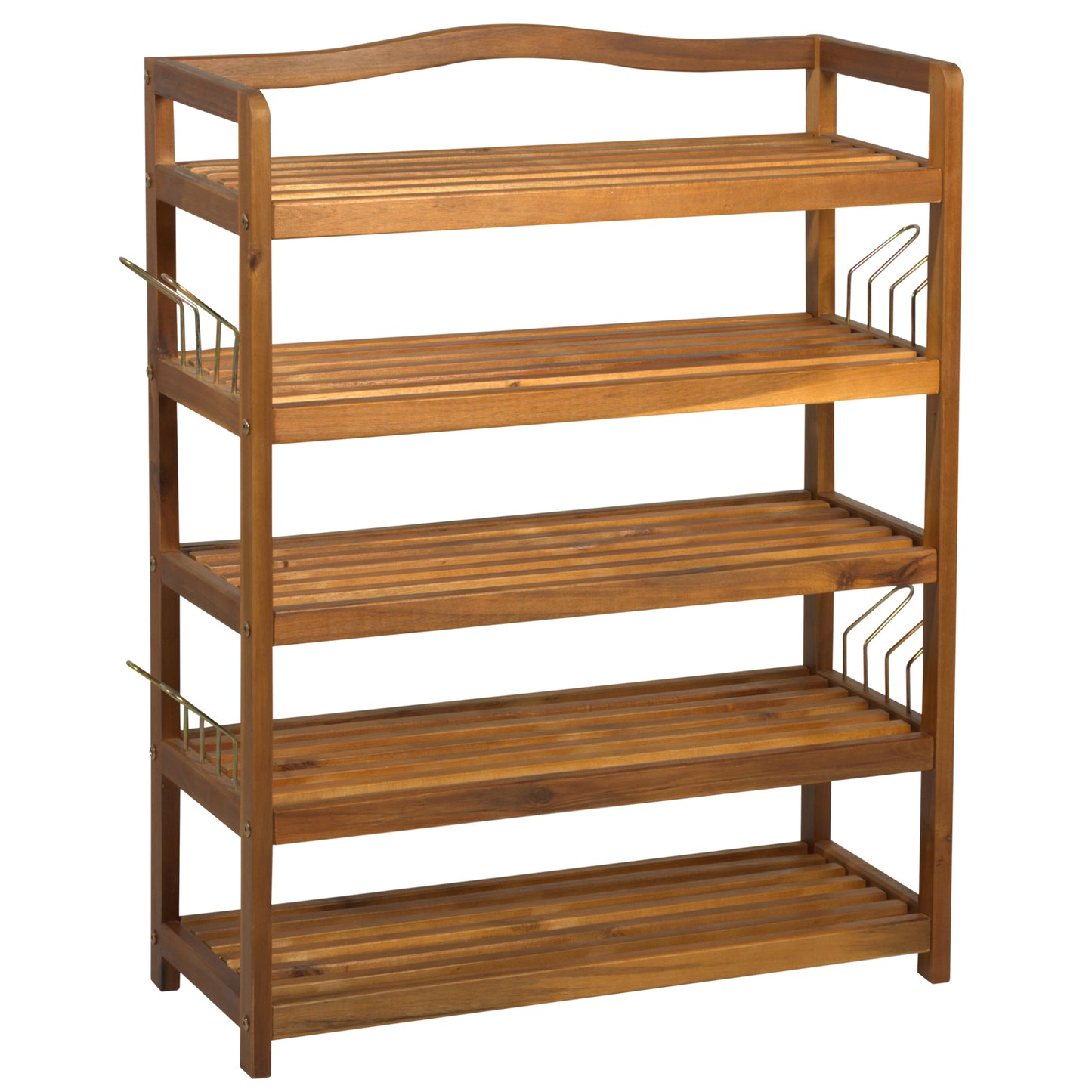 AI62 Decor 3-Tier Kitchen Trolley with Wheels, White & Oak