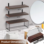 AI62Decor 2-in-1 Floating Wall Shelves with Storage Basket for Home & Office