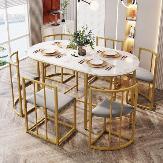 AI62 Decor 6-Seater Modern Dining Table Set
