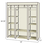 5-Layer Non-Woven Wardrobe with 12 Compartments AI62Decor