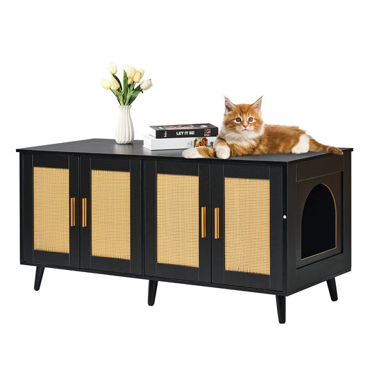 AI62 Decor Cat Litter Box Enclosure for 2 Cats