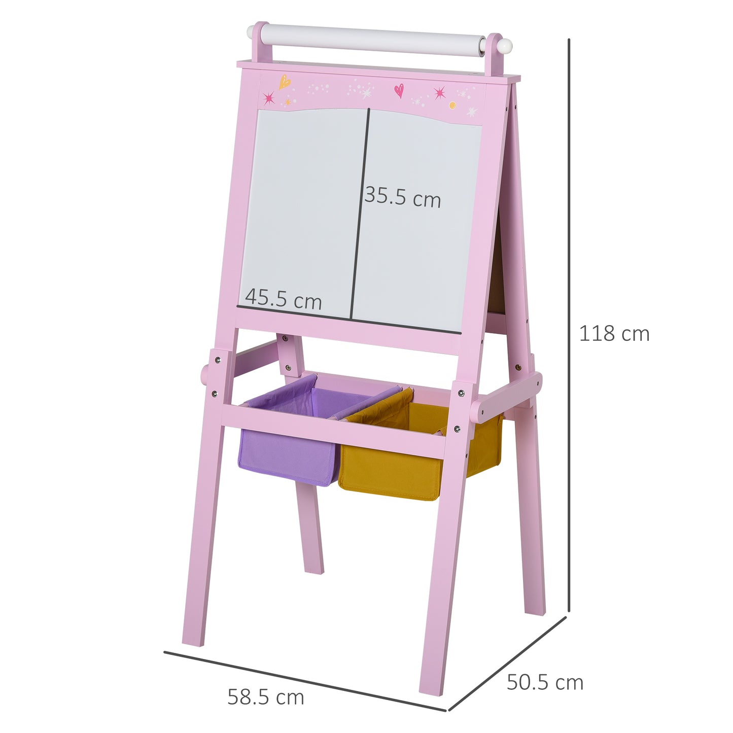 AI62 Decor 3-in-1 Kids Art Easel with Storage – Pink