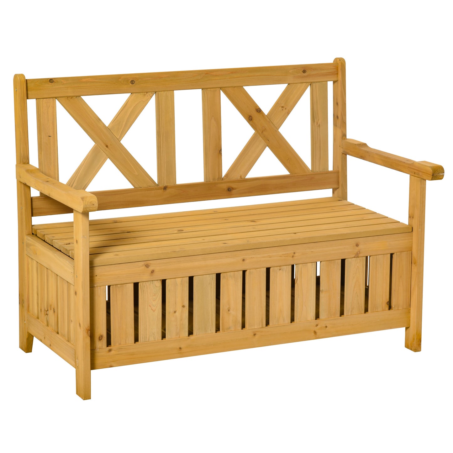 AI62 Decor 2-Seater Outdoor Garden Storage Bench – Patio & Porch Seating