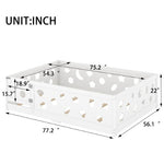 Full Size Wooden Floor Bed with Safety Guardrails AI62Decor