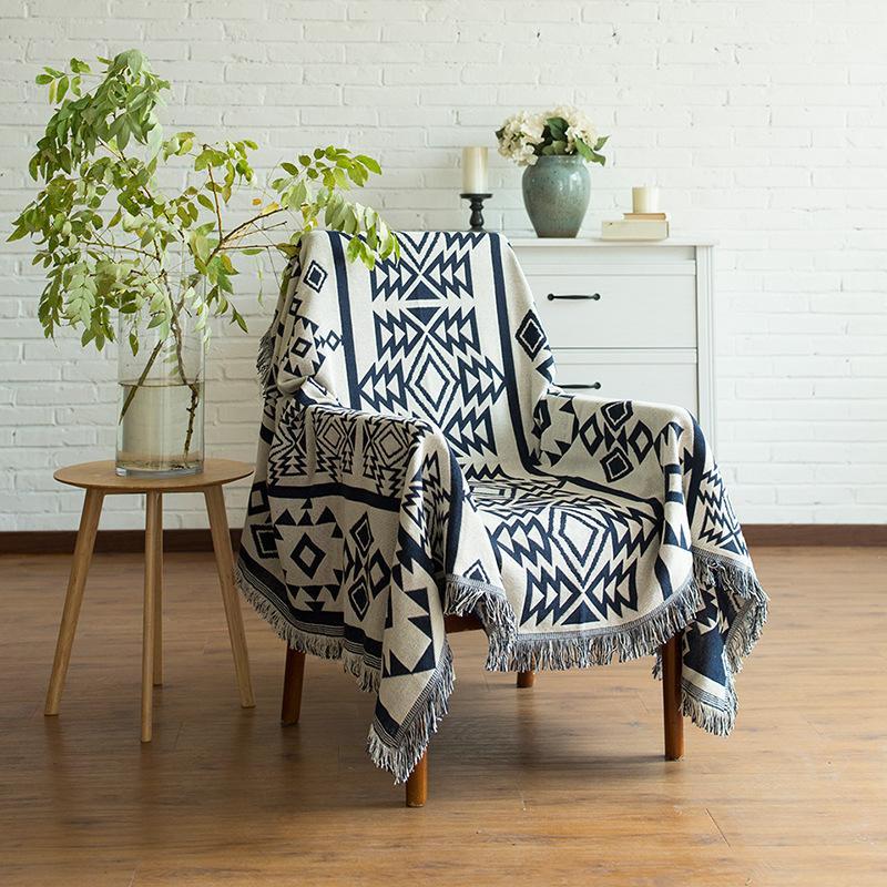 Ai62 Decor Geometric Cotton Blanket Throw Comforter by