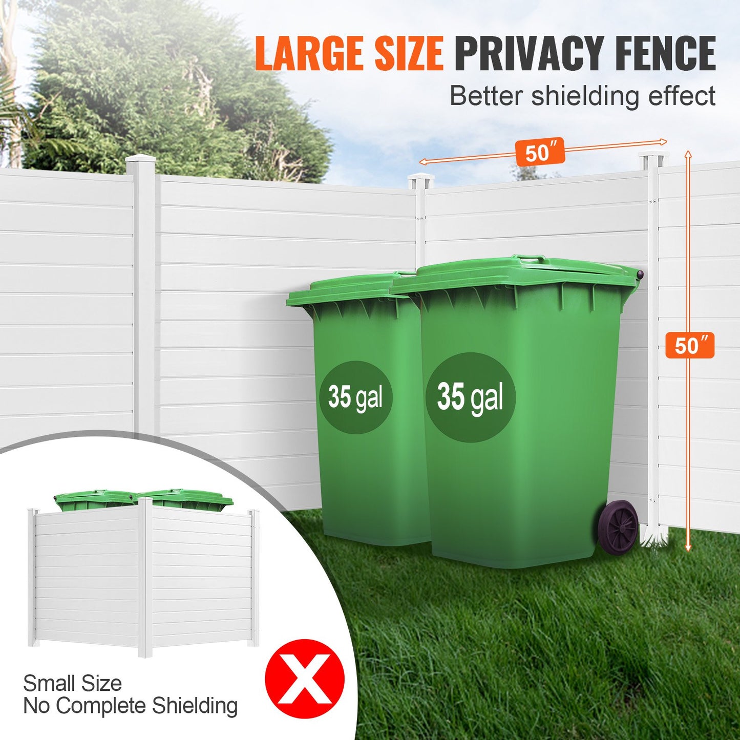 AI62 Decor 4-Panel Outdoor Vinyl Privacy Screen – 50" x 50