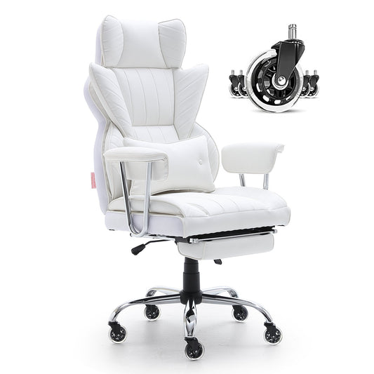 AI62 Decor Heavy Duty PU Leather Office Chair with Footrest – Wide & Tall