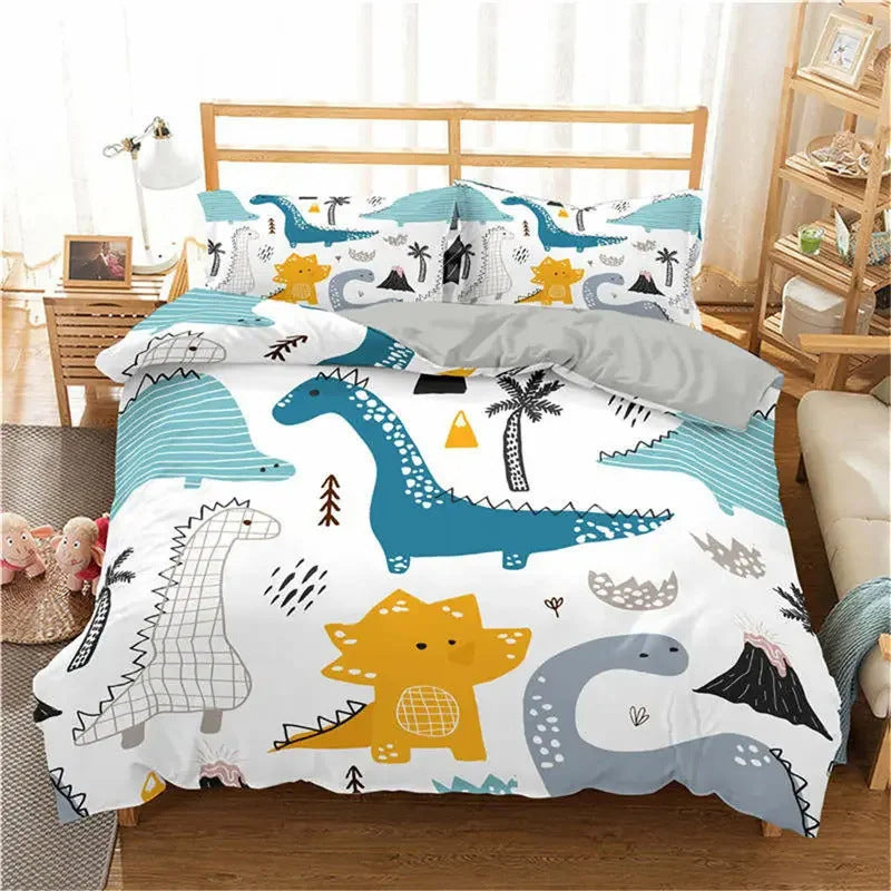 Children’s Cartoon Printed 3-Piece Bedding Set AI62Decor
