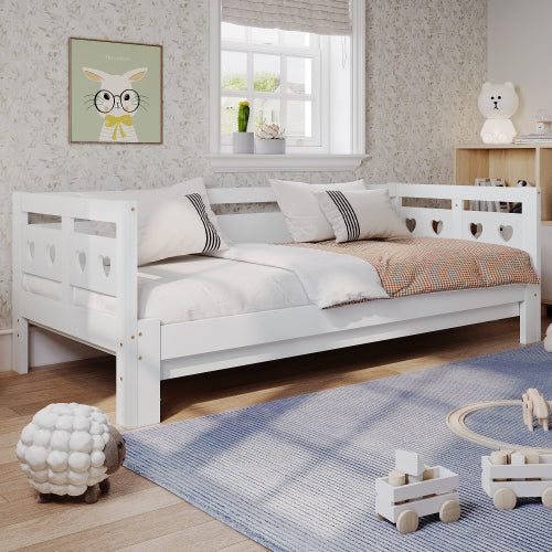 AI62 Decor Heart-Shaped Daybed with Pull-Out Trundle