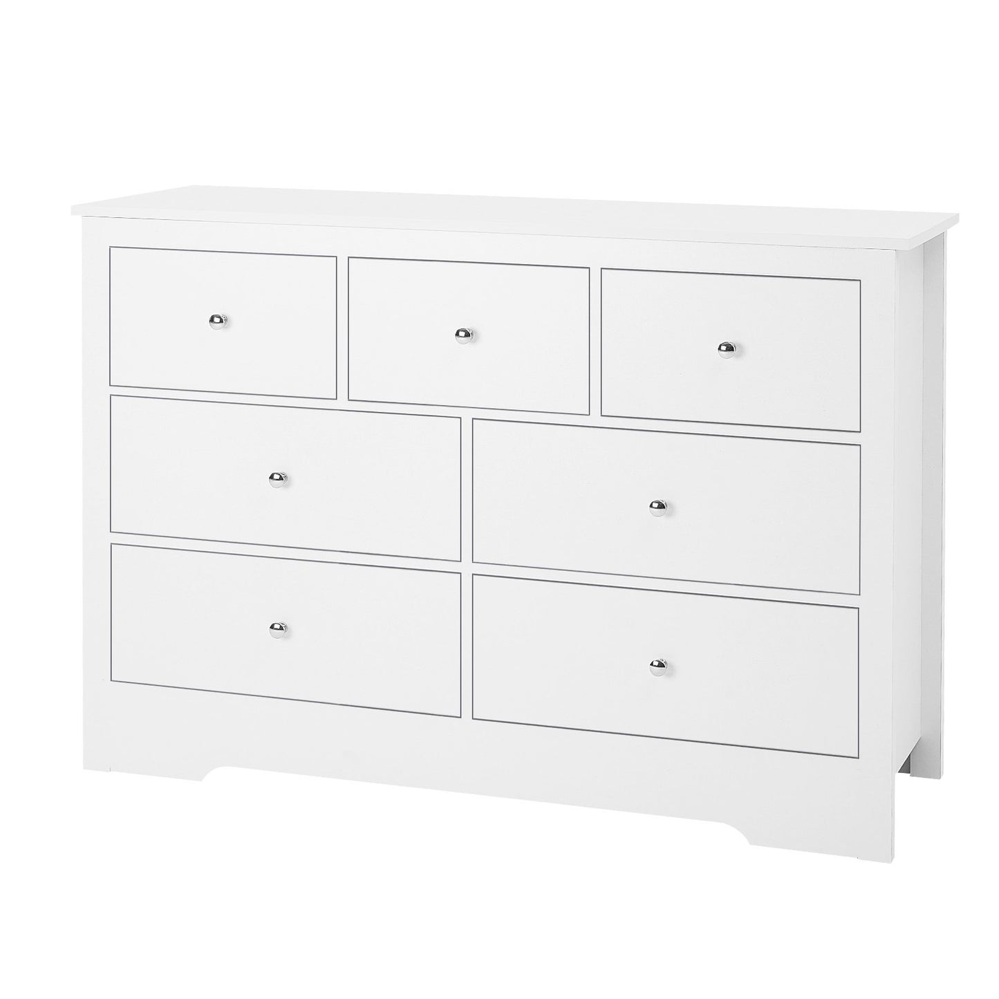 AI62 Decor 7 Drawer Wooden Dresser Chest Light Wood