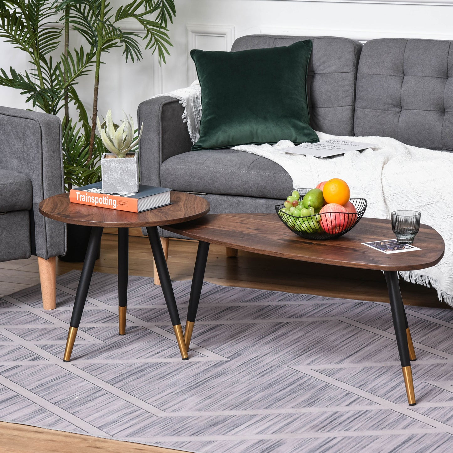 AI62 Decor Set Of Two Scandinavian-Style Coffee Tables - Walnut