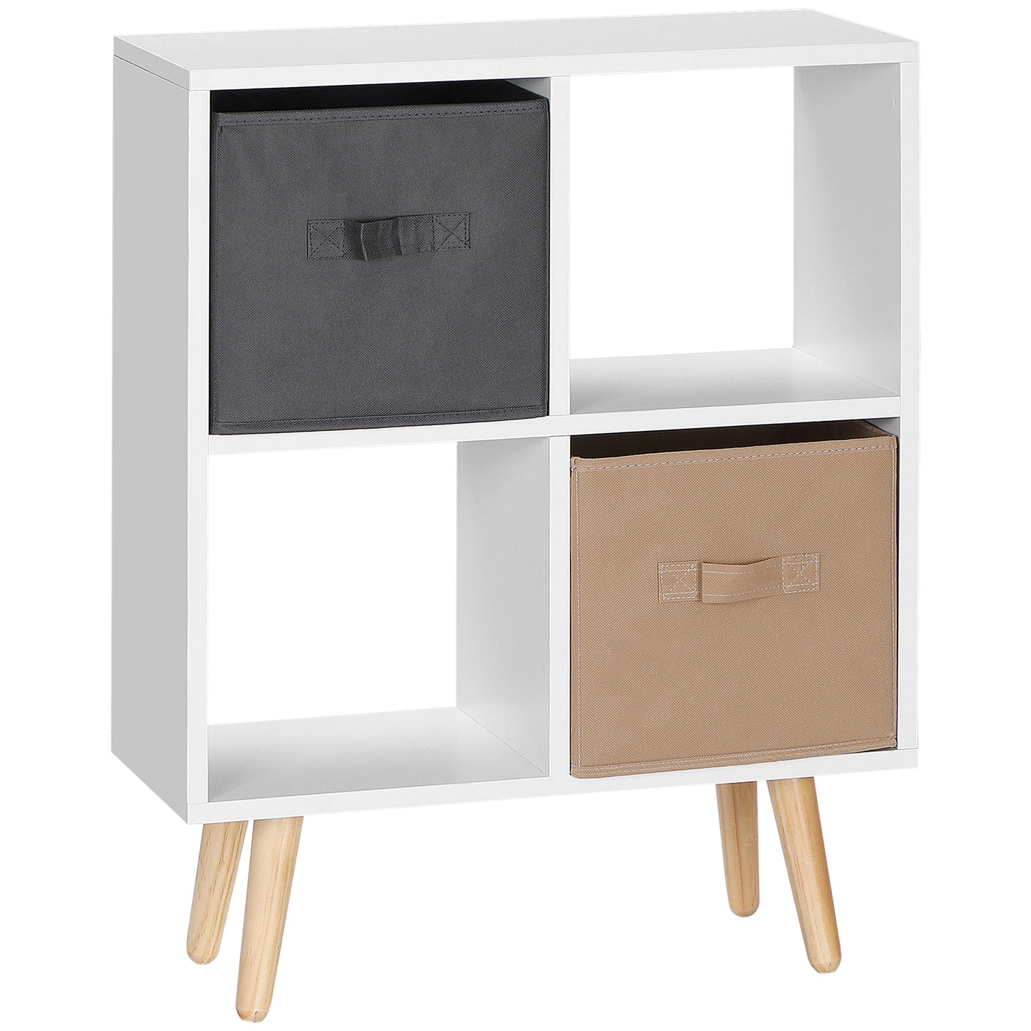 AI62 Decor 4 Cube Storage Cabinet with 3 Fabric Drawers