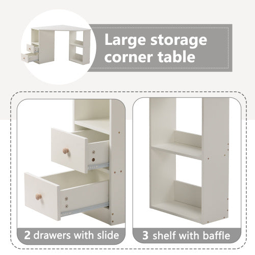 L-Shaped Corner Computer Desk with Storage AI62Decor