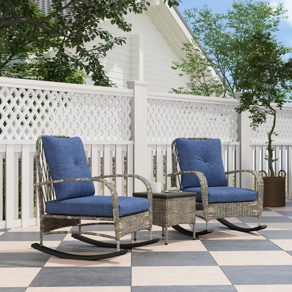 Rattan Chaise Lounge & Wicker Furniture Set AI62Decor