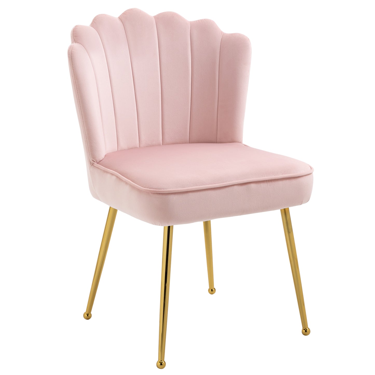 AI62 Decor Velvet-Feel Shell Accent Chair - Pink