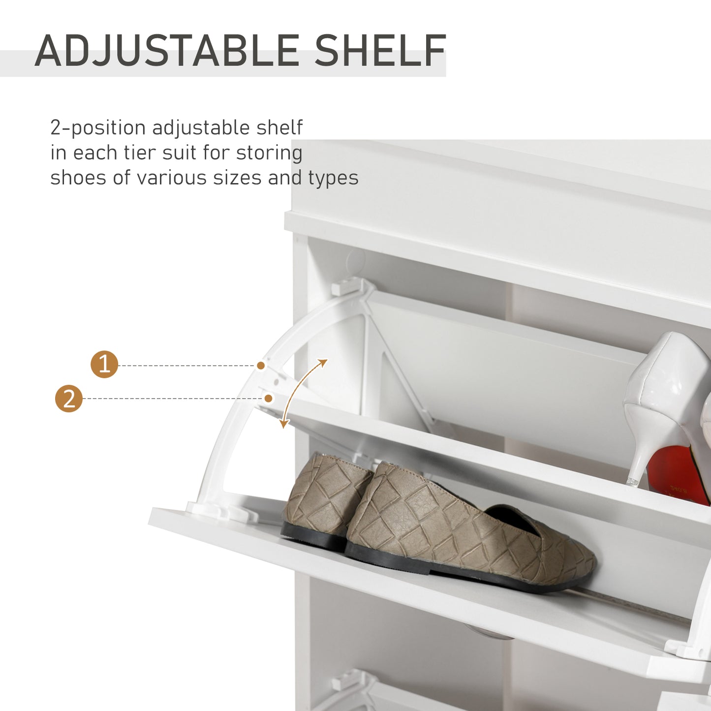 AI62 Decor 4-Drawer Narrow Shoe Cabinet – White