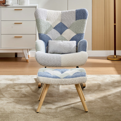 AI62 Decor Adult Rocking Chair – High Back Recliner with Solid Wood Legs