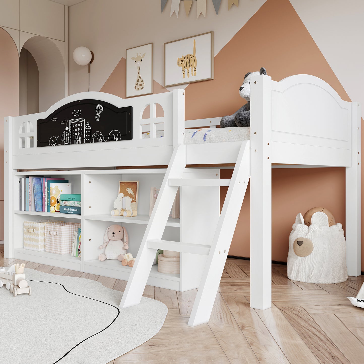 AI62 Decor Staircase Bunk Bed with Storage for Kids & Family